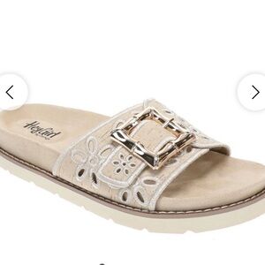 Corkys Cream Slid In My DM Flat Sandal Sandals with Buckle